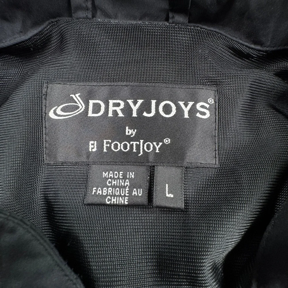 FootJoy Men's Jacket DryJoys Golf Rain Windbreaker Black Large‎ Zip Off Sleeves